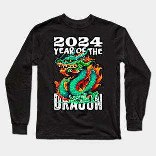 Chinese Lunar New Year of The Dragon 2024 - Happy New Year 2024 Long Sleeve T-Shirt